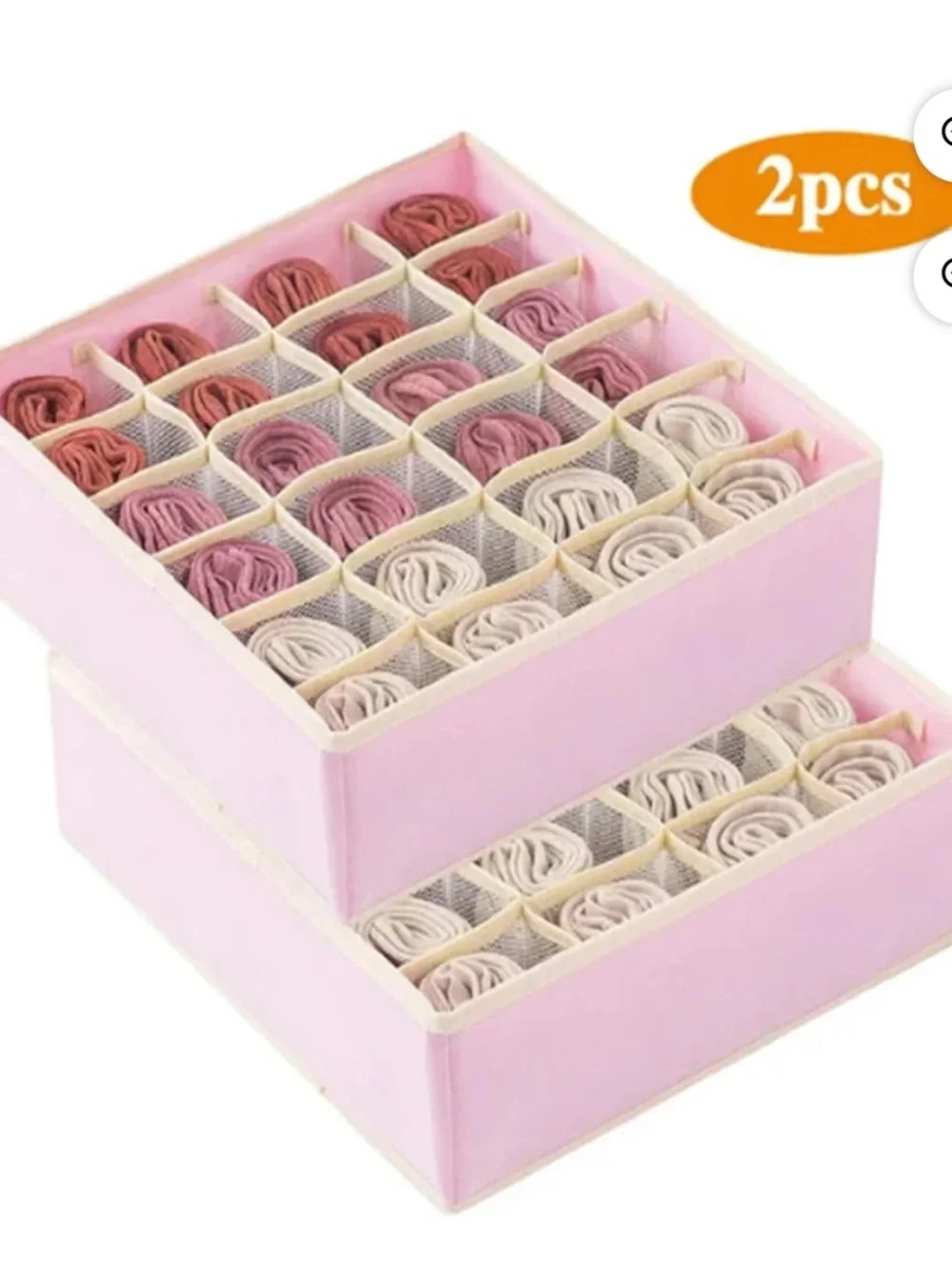 Drawer Grid Organizer - Pink Compartment Storage